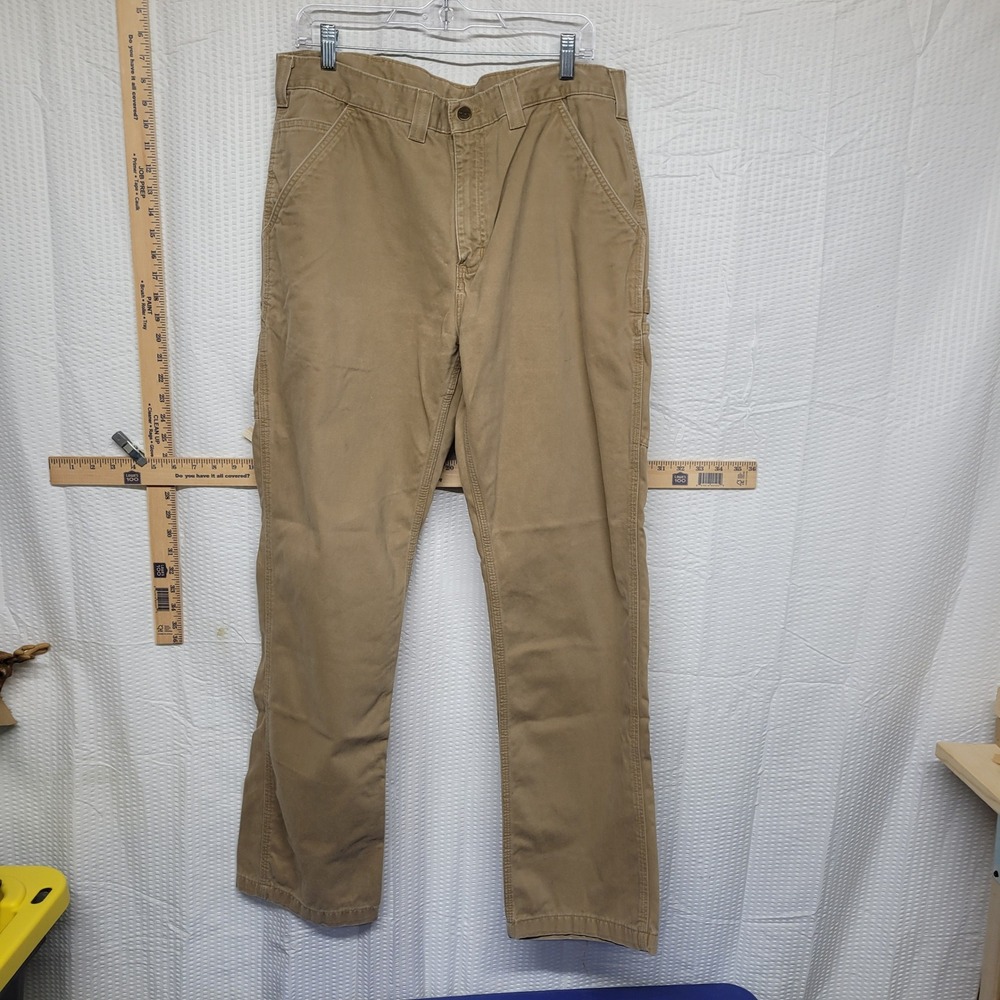 Carhartt B324 DKH Relaxed Fit Carpenter Pants Mens 36x34 Dark Khaki Tan Duck